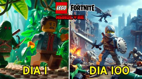 Sobrevivi 100 Dias En Un Mundo HARDCORE De LEGO FORTNITE 100 DIAS