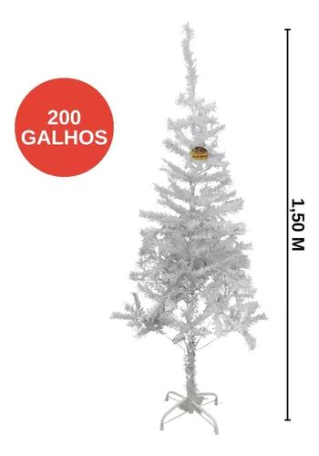 Rvore De Natal Pinheiro Branca Cm Galhos Decora O Cor Branco