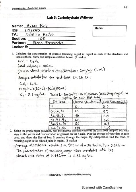 Lab 5 Carbohydrates Idk Bioc 2580 Studocu