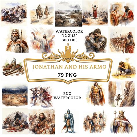 79 Watercolor Jonathan And His Armor Bearer Clip Art Christian