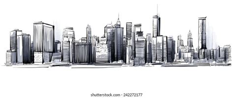 Hand Drawing Digital New York Skyline Stock Illustration 1299540064 | Shutterstock