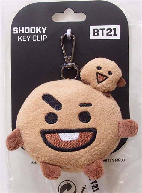 Official BTS BT21 Shooky KPOP Merch Plush Doll Face Keyclip | Etsy