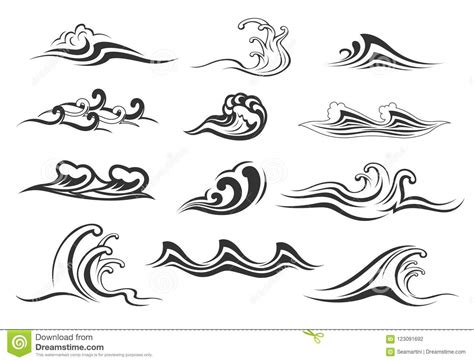 Water Wave of Sea or Ocean Icon for Nature Design Stock Vector ...