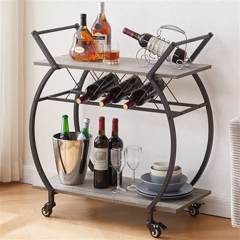 Buy Lvb Bar Cart With Wine Rack Tier Farmhouse Kitchen Cart On