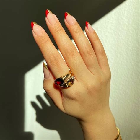 Red French Tip Manicures For Holiday Parties And Beyond