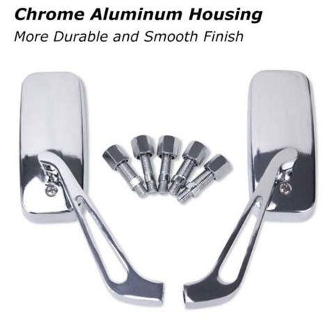 Motorcycle Rearview Side Mirrors Chrome For Harley Honda Kawasaki