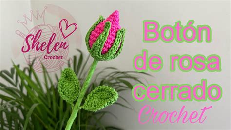 Tutorial Flor Rosa Boton A Crochet Youtube