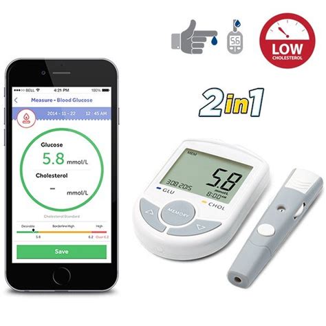 Portable Bluetooth Blood Glucose Meter / Cholesterol Meter