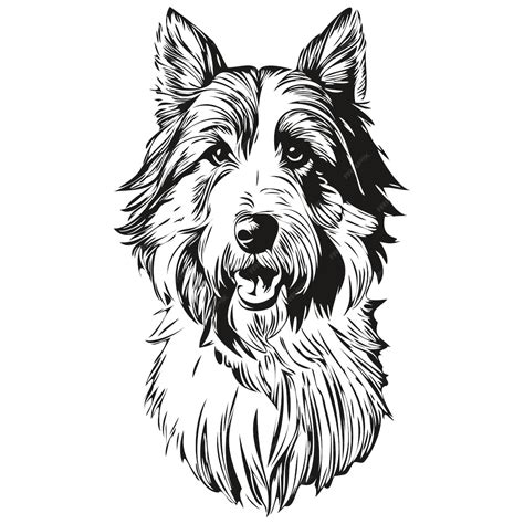 Premium Vector Bearded Collie Dog Vector Graphics Hand Drawn Pencil