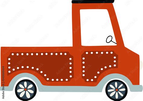 Christmas red truck clipart illustration Stock Illustration | Adobe Stock