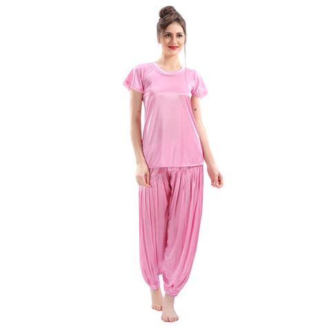 Buy Juliana Dream Light Pink Satin Nightwear Set (Nighty, Robe, Top