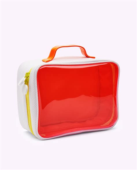 Dopp Kit | Neon Orange and White Toiletries Bag