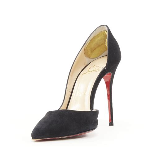 Christian Louboutin Iriza 100 Black Suede Dorsay Stiletto Pump Eu38 For Sale At 1stdibs