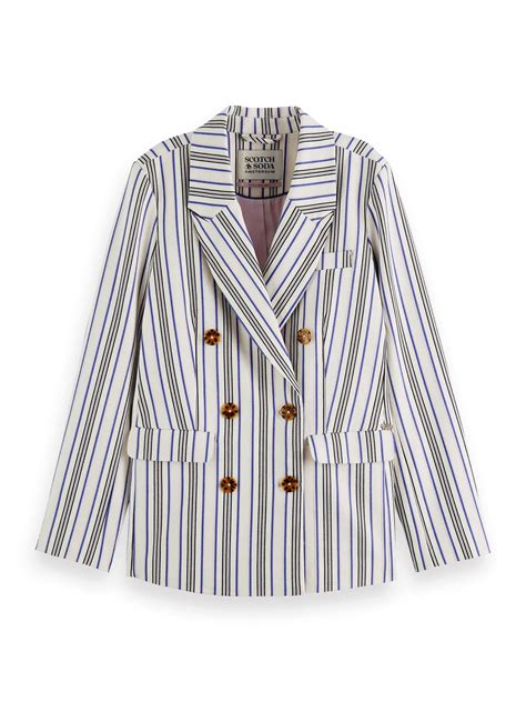 Striped Double Breasted Blazer