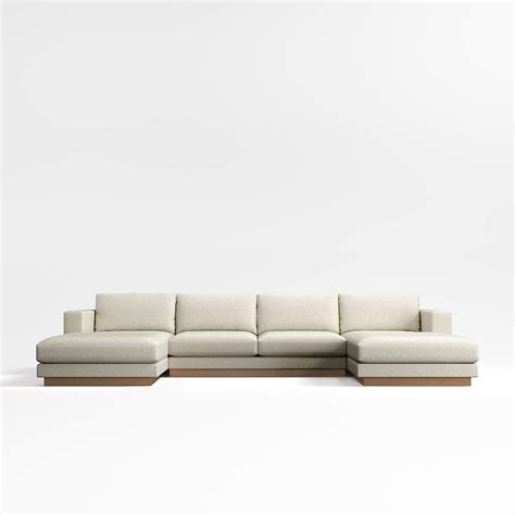 Tidal 3-Piece Double Chaise Sectional Sofa | Crate & Barrel