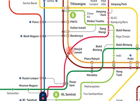 Masjid Jamek Station Map Kuala Lumpur Rapid KL