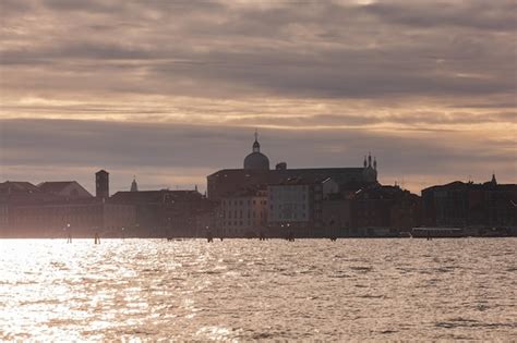 Premium Photo | Sunlight on the venice skyline