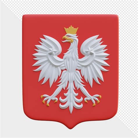 Premium Psd Psd D Render Poland Coat Of Arms White Eagle With A Crown