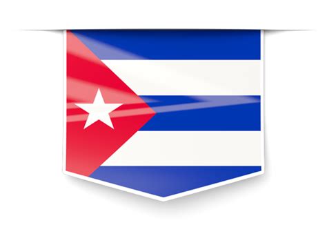 Square Label Illustration Of Flag Of Cuba