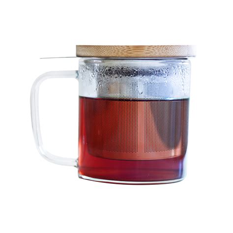 Mug En Verre Avec Filtre Et Couvercle Bambou Aromandise