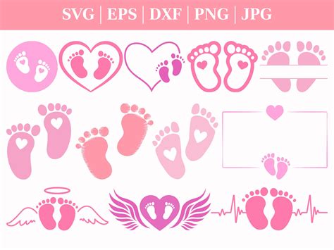 Baby Feet Svg Footprint Cut File Cute Footprints Baby Shower Gender