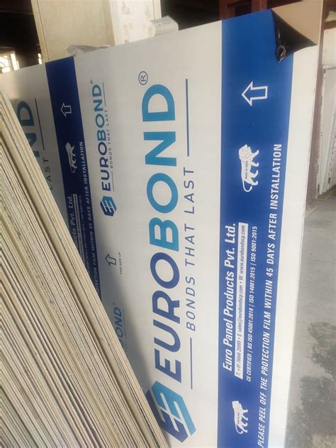 Aluminium Eurobond ACP Panel Sheets Size 8 4 10 4 12 4 At Rs 75