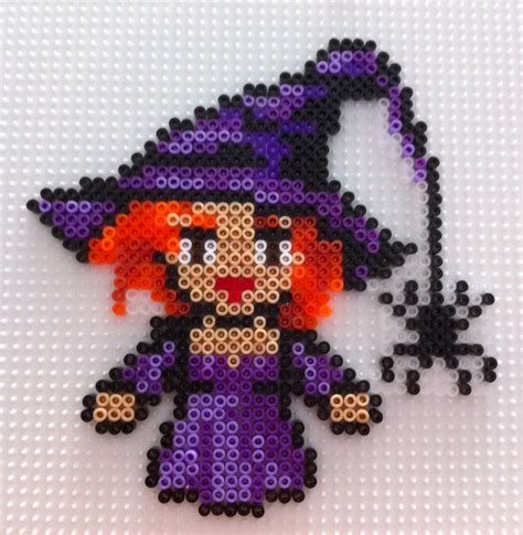 Witch Hama Beads Mini Perlemønstre Hobbyarbejde Halloweenpynt