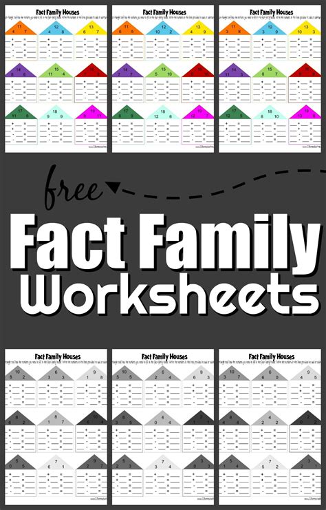 FREE Fact Family Worksheets for Kindergarten and 1st Grade - Worksheets Library