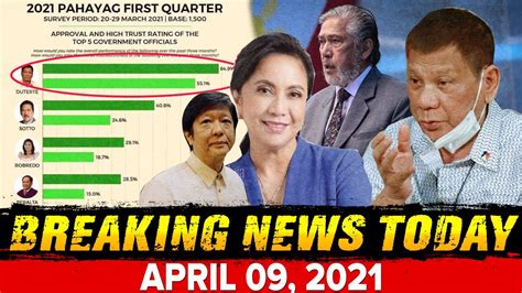 Breaking News April 09 2021 Pres Duterte No 1 Na Namansen Lacson