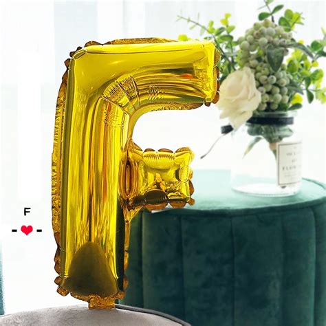 Jual Balon Foil Huruf 40cm Abjad Huruf A Z Gold Ballon Alfabet Happy