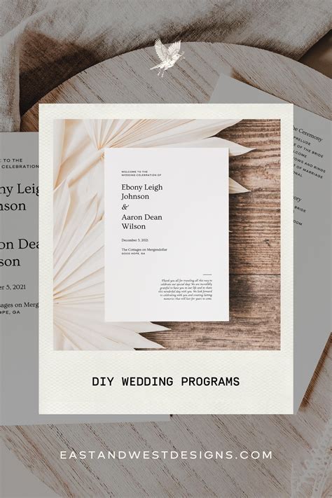 This DIY wedding program is perfect for your big day! The modern ...