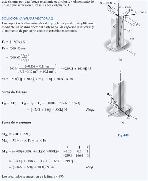 Sistema De Fuerzas Y Momentos De Par Ejemplo Ingenieria Mecanica