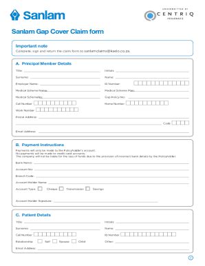 Fillable Online Sanlam Gap Claim Form Kaelo Fax Email Print PdfFiller