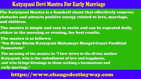 Katyayani Devi Mantra For Early Marriage - Change Destiny