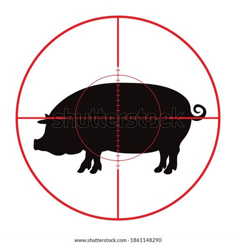 Vector Silhouette Pig Rifle Sight On Stock Vector Royalty Free