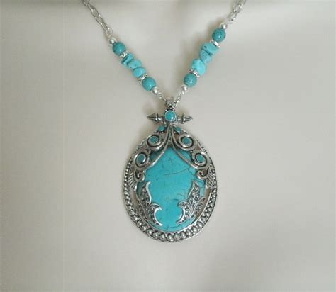 Turquoise Necklace Boho Jewelry Bohemian Jewelry Boho Necklace Etsy