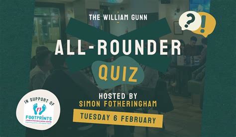 Footprints Charity Quiz At William Gunn Visit Nottinghamshire