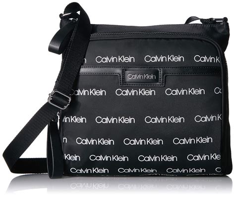 Calvin Klein Womens Lane Nylon Northsouth Messenger Crossbody Bag Blackwhite 191797061036 Ebay