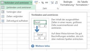 Excel Überschrift zentrieren so dass Sie bei Änderungen mittig bleibt