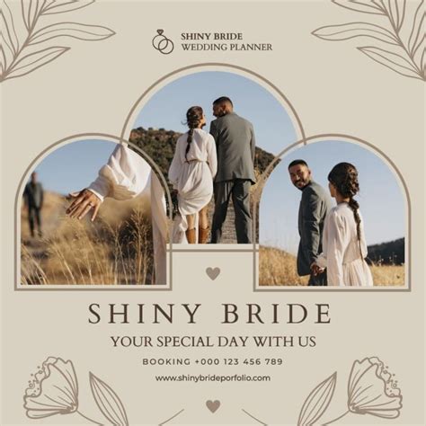 Free Floral Shiny Bride Wedding Planner Instagram Post Template