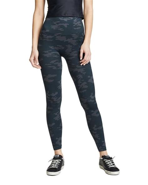 Spanx Seamless Camo Leggings In Black Camo Black Lyst