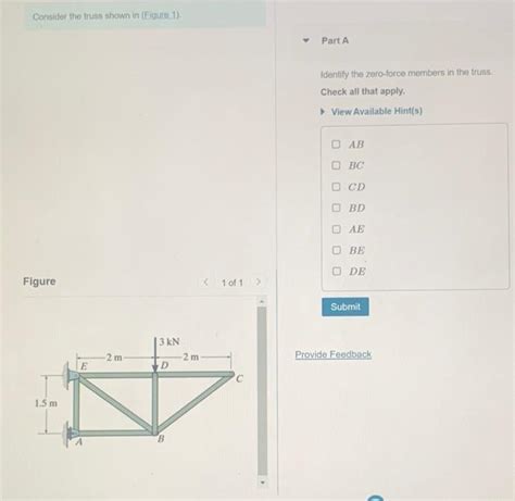 Solved Consider The Truss Shown In Figure 1 Part A Chegg