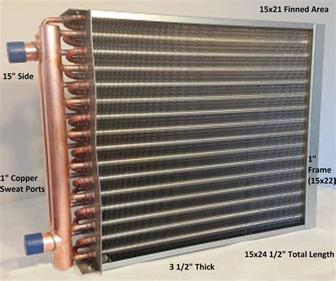 X Water To Air Heat Exchanger Copper Ports With Install Kit