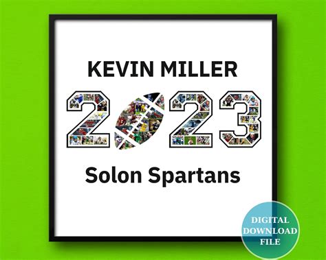 2023 Rugby American Football Photo Collage Canva Frame Template