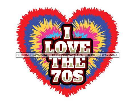 I Love 70s Years Heart Love Forever Seventies Disco Etsy