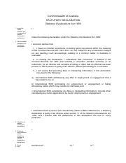 Commonwealth Statutory Declaration Form Pdf Commonwealth Of Australia