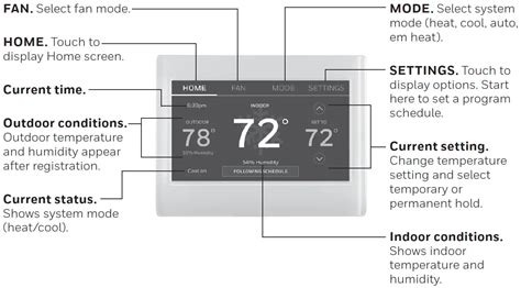 Honeywell Home RTH9585WF1004 Wi Fi Smart Color Thermostat User Guide