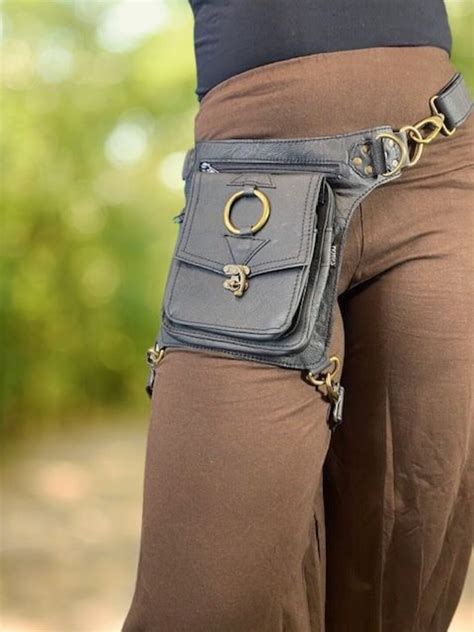 Leather Eclipse Belt Mishu Utility Belt Hip Bag Leg Bag