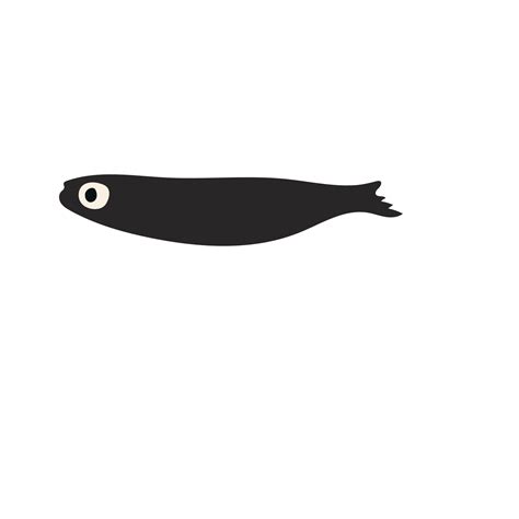 Cute black fish vector illustration icon. Tropical fish, sea fish ...