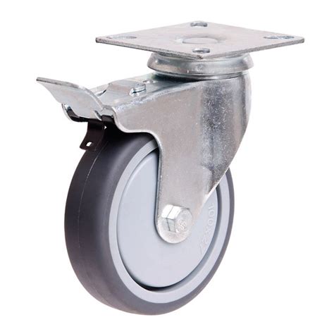 Castor Mm Swivel Rubber Braked Utility Series Eyre Trading